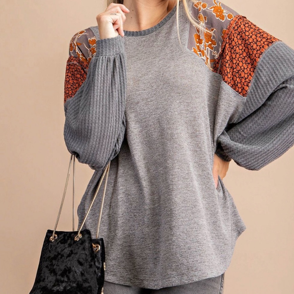 Kori Quilt Pattern Long Sleeve 2X Shirt